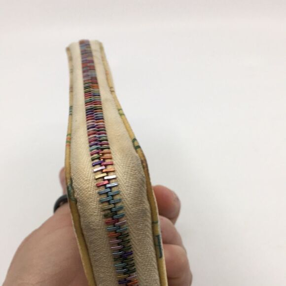 Vintage Dooney & Bourke Y2K rainbow zipper coated canvas  accordion wallet - Picture 12 of 16